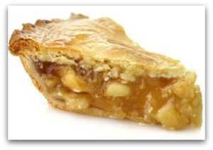 A Slice Of Apple Pie On White Background ,Close Up
